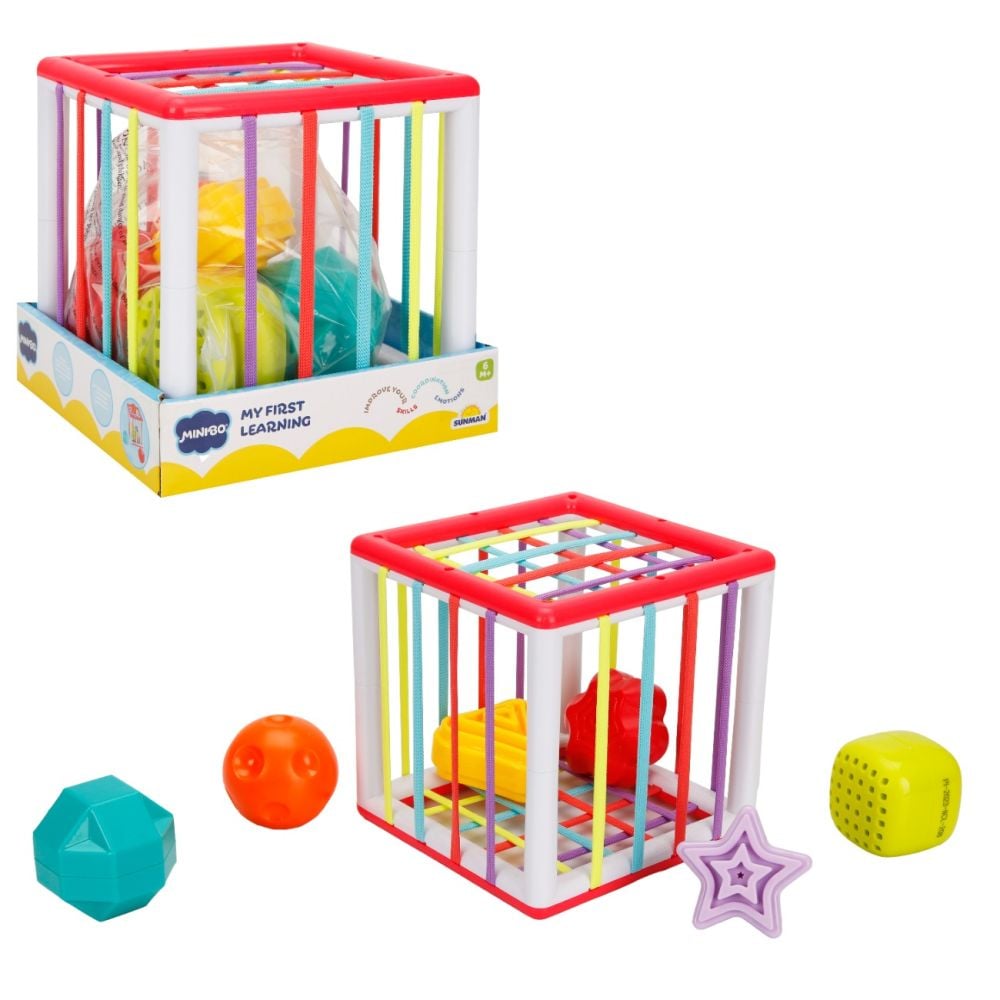 Jucarie bebelusi, Minibo, Cub cu forme colorate