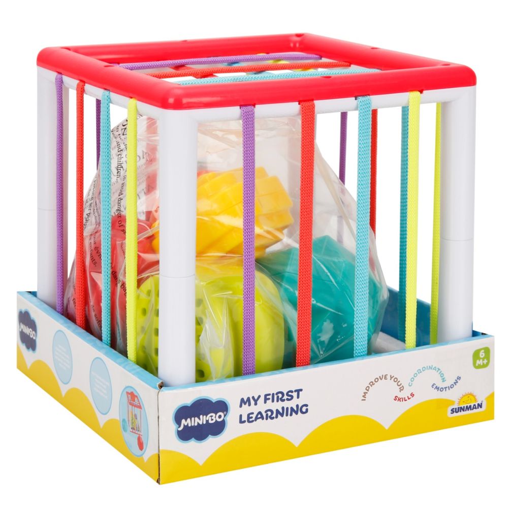 Jucarie bebelusi, Minibo, Cub cu forme colorate