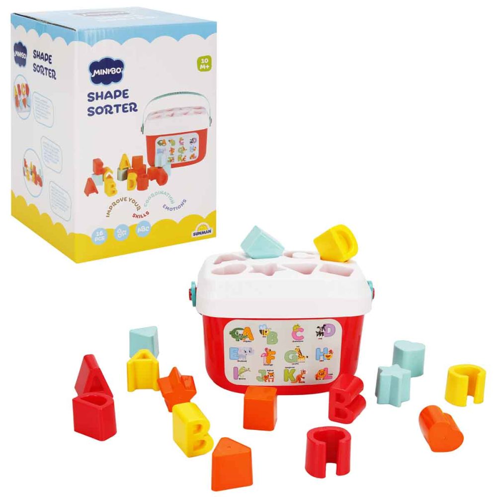 Jucarie bebelusi, Minibo, Galetusa cu litere si forme