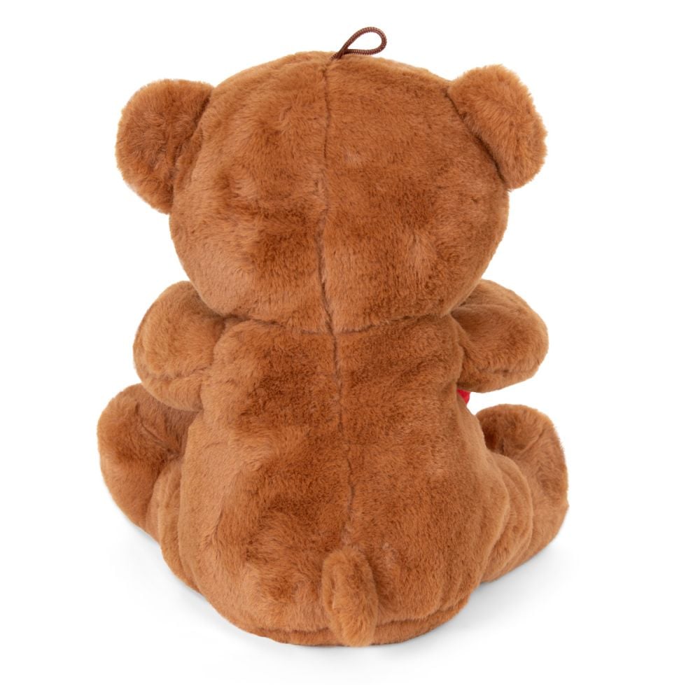 Ursulet de plus cu inima, Puffy Friends, Maro, 30 cm