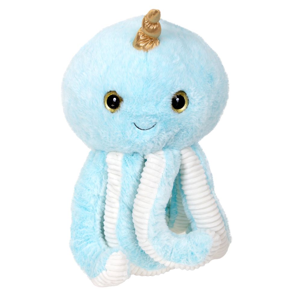 Jucarie de plus, Puffy Friends, Caracatita, Albastru, 45 cm