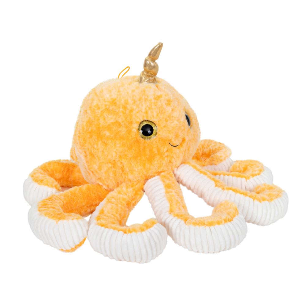 Jucarie de plus, Puffy Friends, Caracatita, Portocaliu, 45 cm