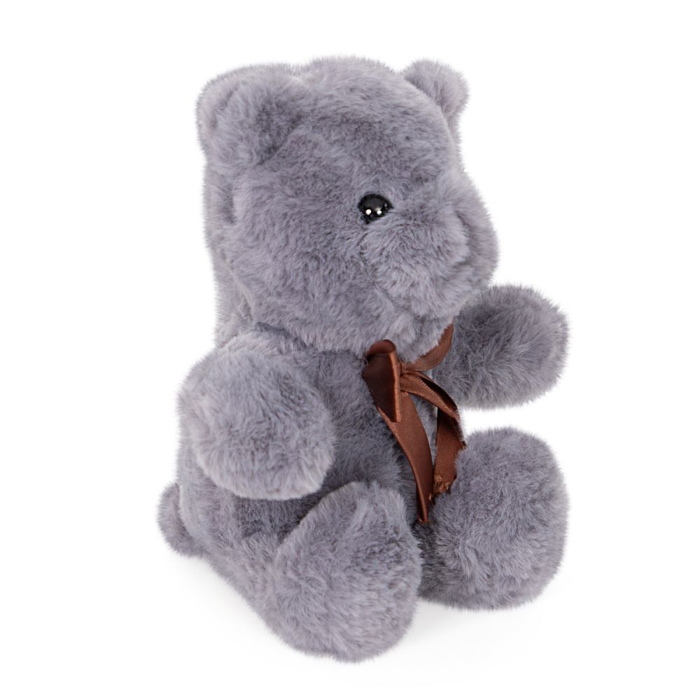 Ursulet de plus cu funda, Puffy Friends, Gri, 20 cm