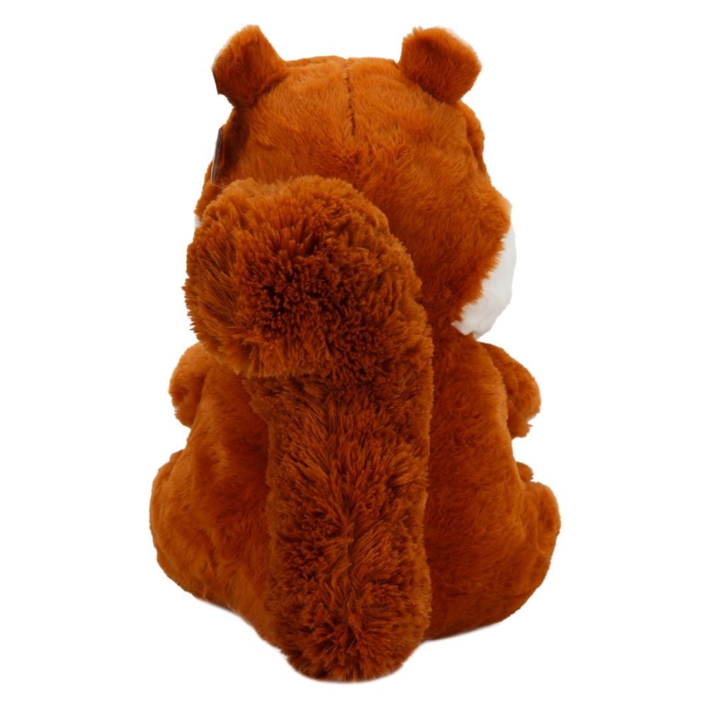 Jucarie de plus, Puffy Friends, Veverita cu ghinda, Maro inchis, 30 cm
