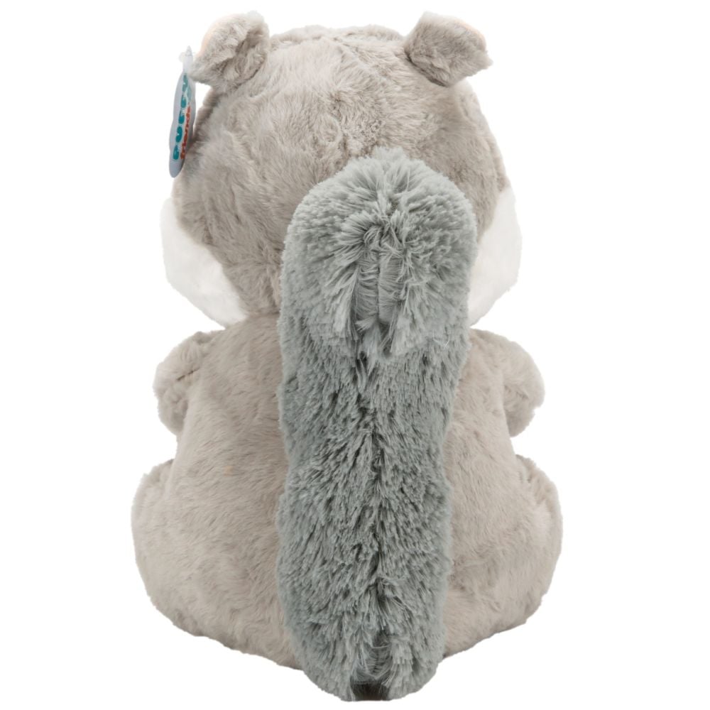 Jucarie de plus, Puffy Friends, Veverita cu ghinda, Gri, 30 cm