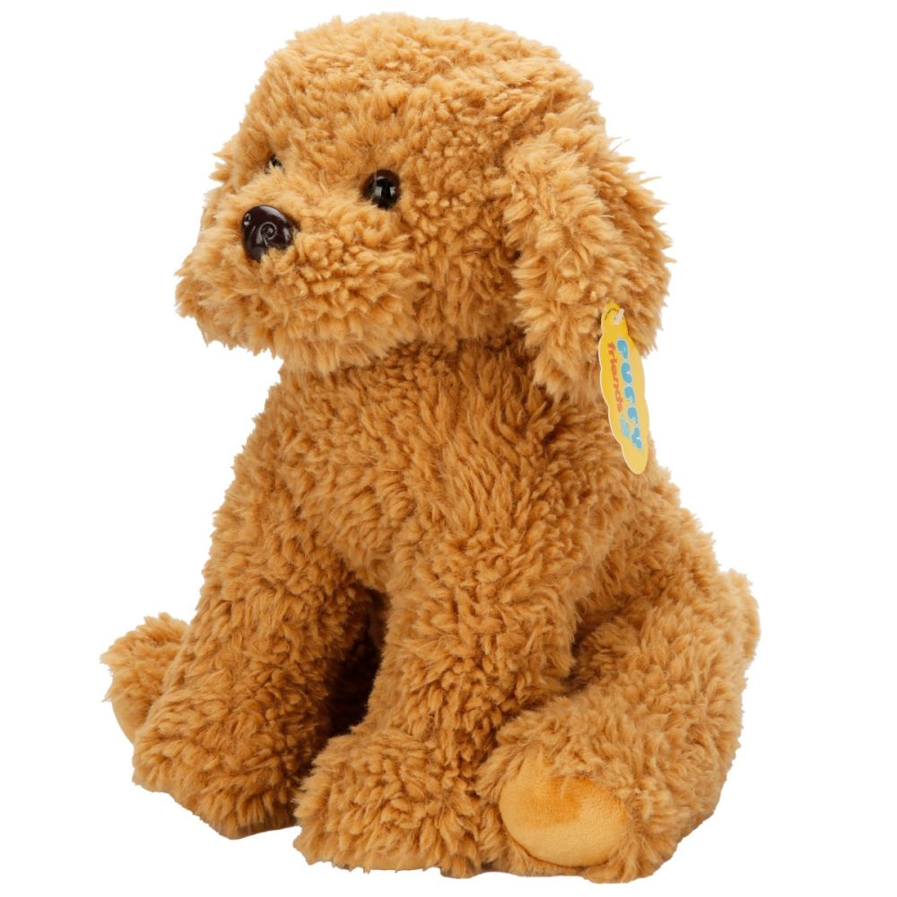 Jucarie de plus, Puffy Friends, Catelus Poodle, Maro deschis, 33 cm 