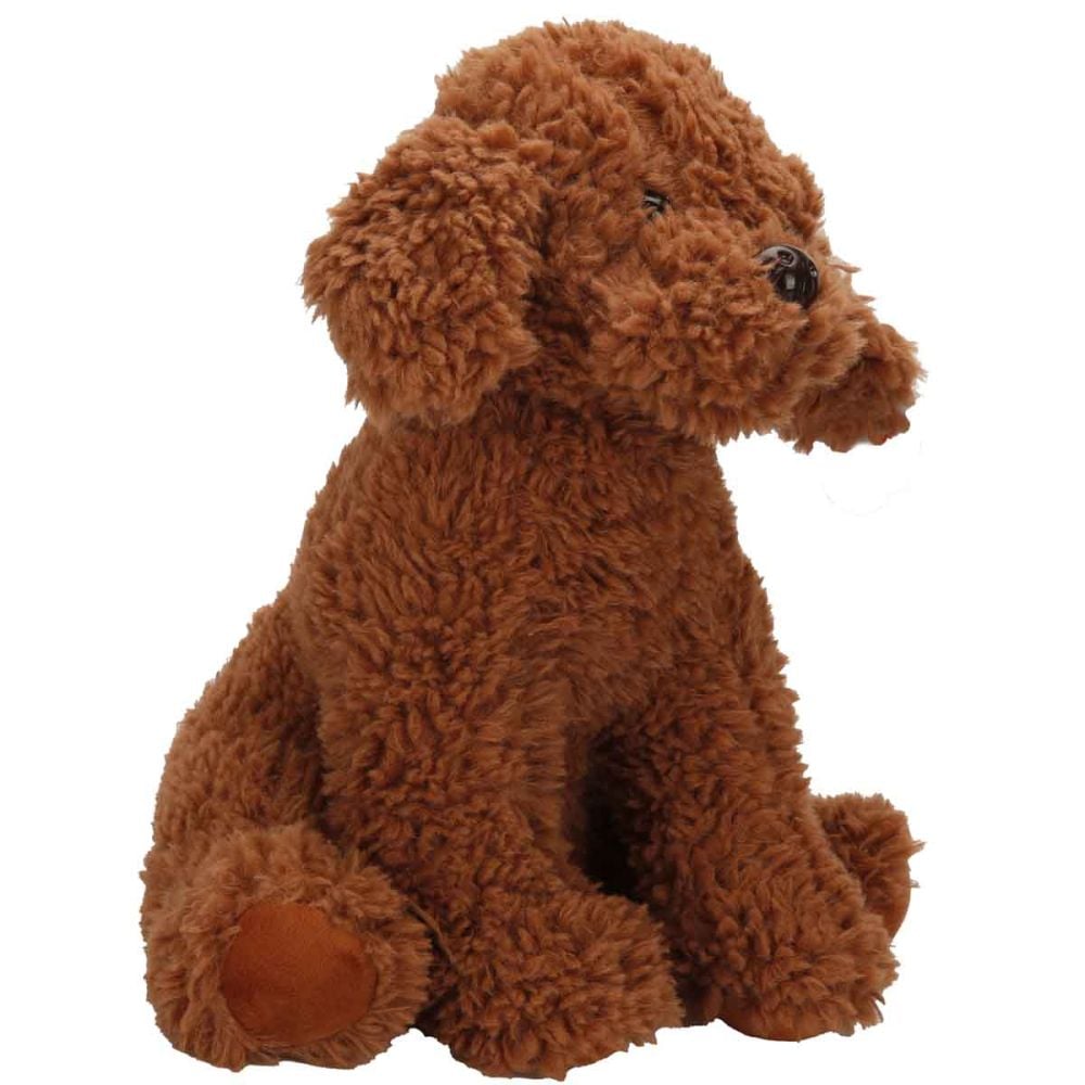 Jucarie de plus, Puffy Friends, Catelus Poodle, Maro inchis, 33cm