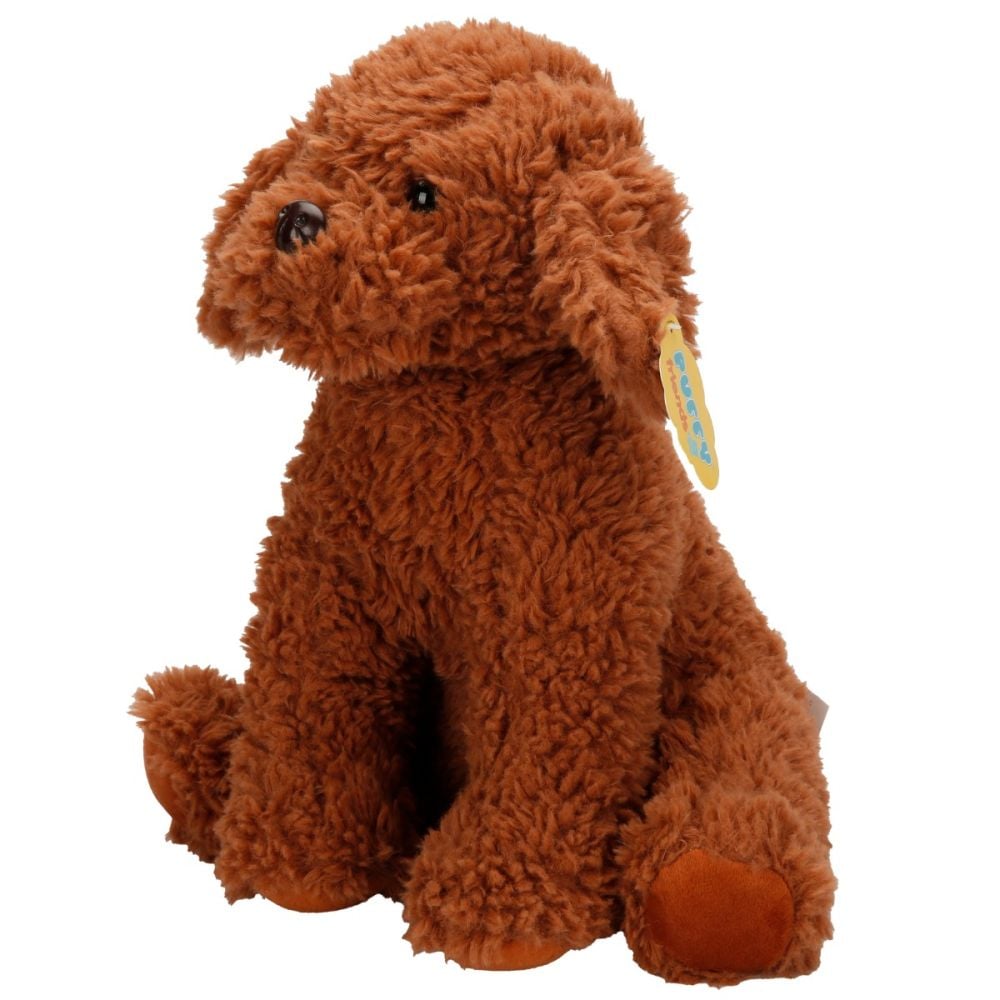 Jucarie de plus, Puffy Friends, Catelus Poodle, Maro inchis, 33cm