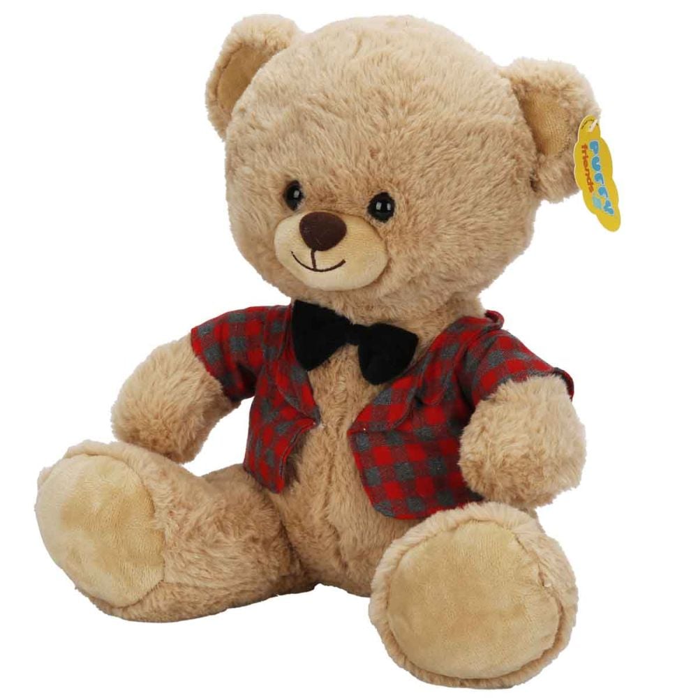 Ursulet de plus cu papion, Puffy Friends, 32 cm