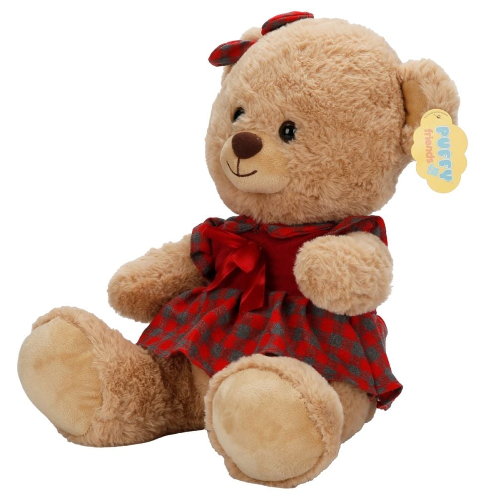 Ursulet de plus cu rochita, Puffy Friends, 32 cm
