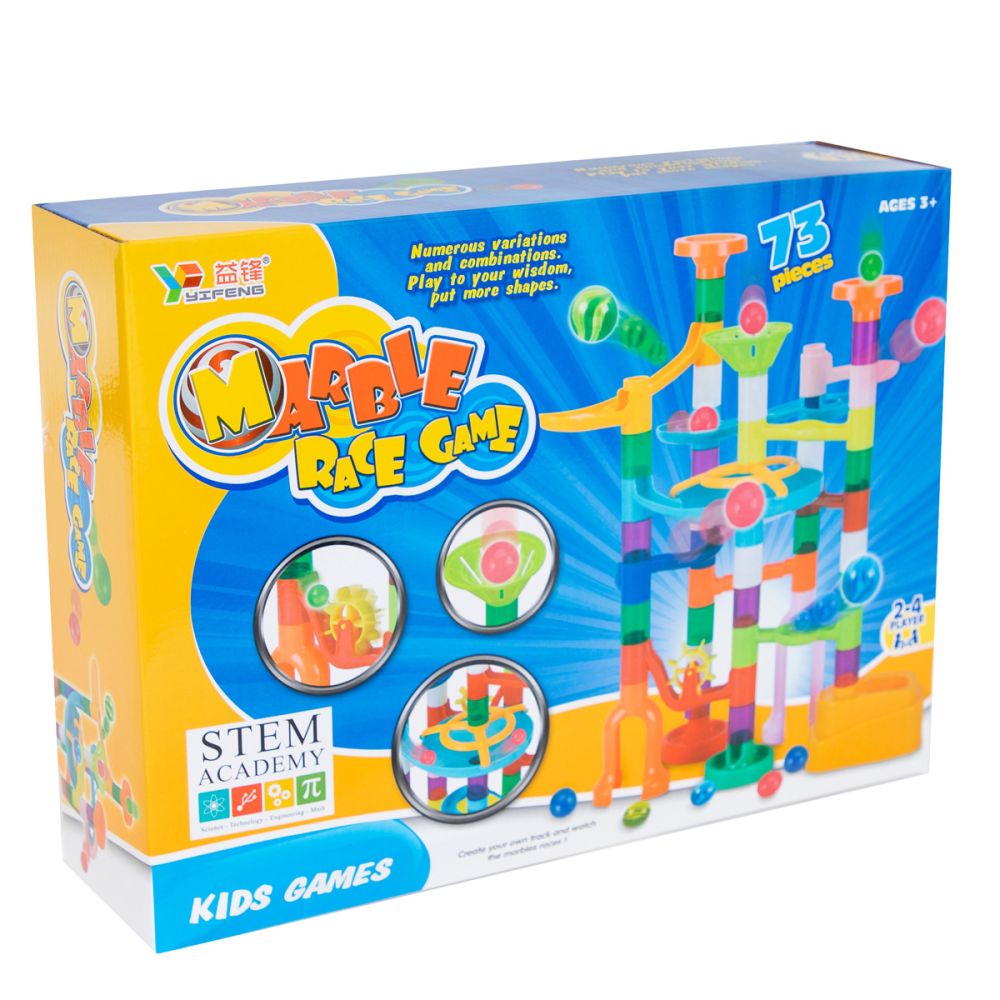Joc de constructie, Marble Race Game, Cursa bilelor, 73 piese