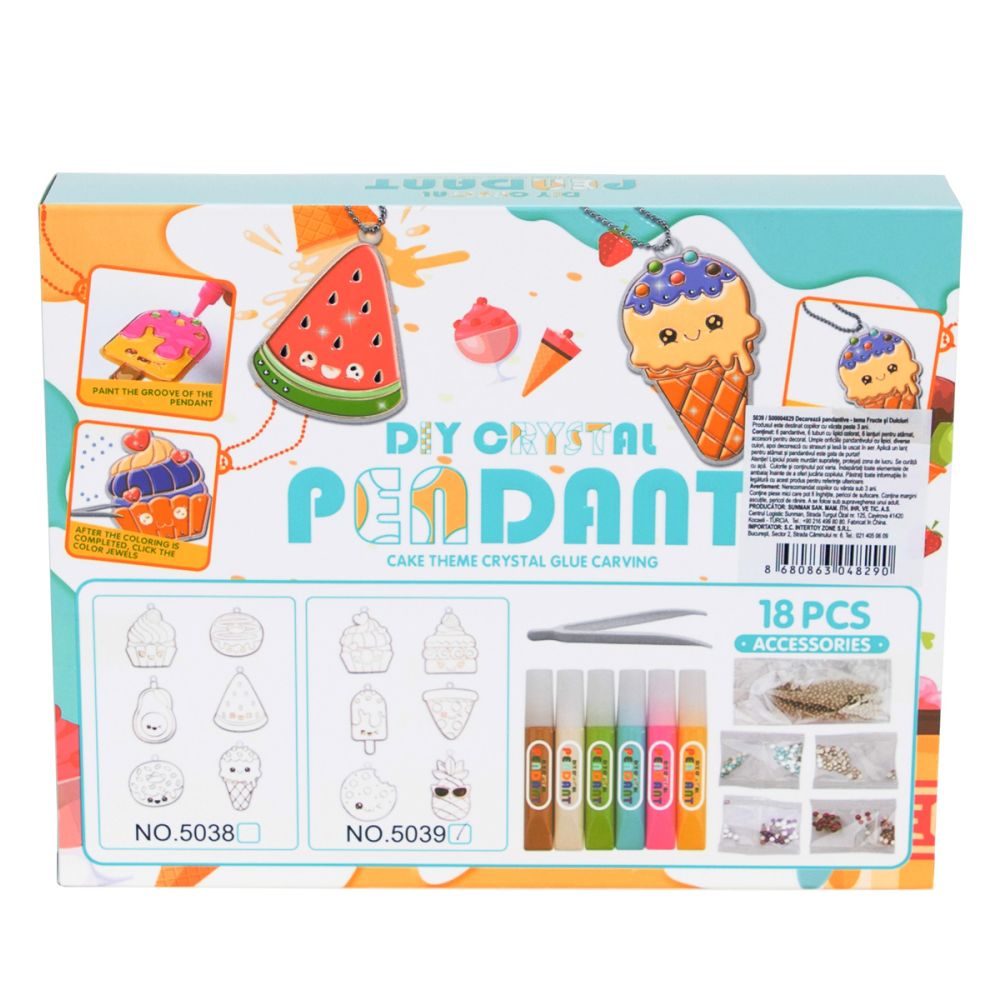 Deseneaza pandative cu lipici si sclipici, Diy Crystal Pendant, Cake