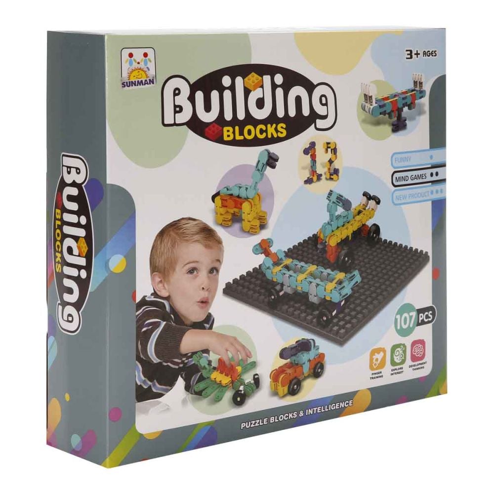 Joc de constructie, Building Blocks, 107 piese