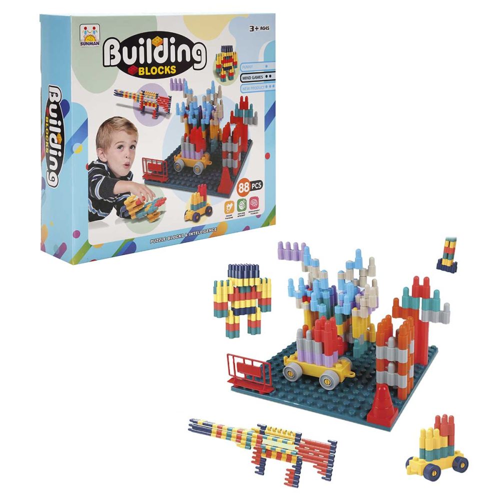 Joc de constructie, Building Blocks, 88 piese