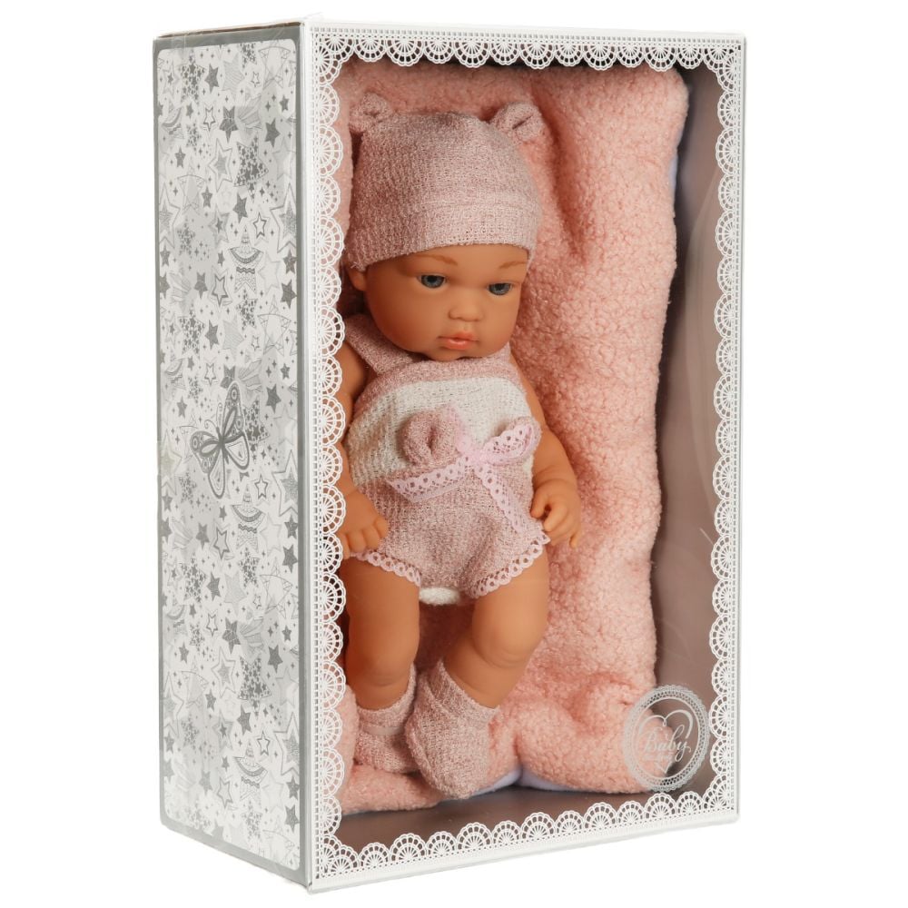 Bebelus cu paturica, Baby So Lovely, Roz, 30 cm