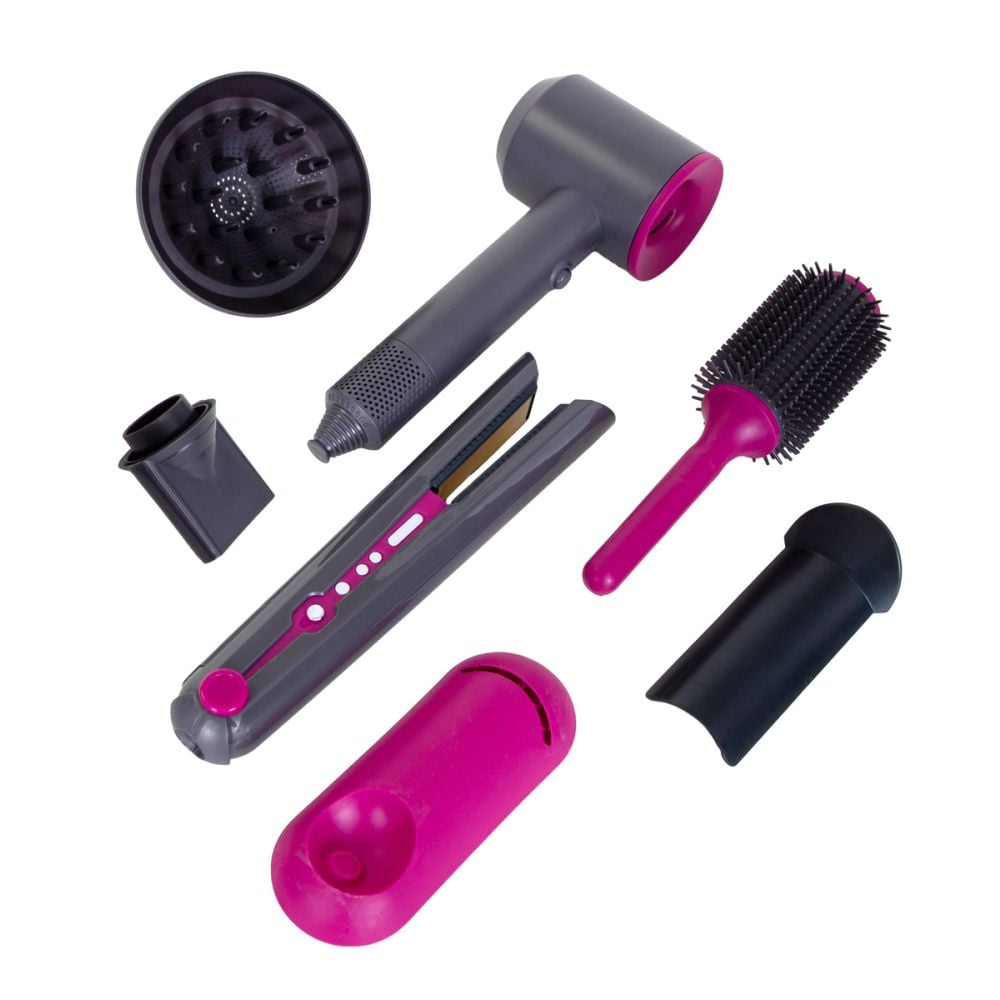 Set de coafat si uscat parul, de jucarie, Sunman, 6 piese