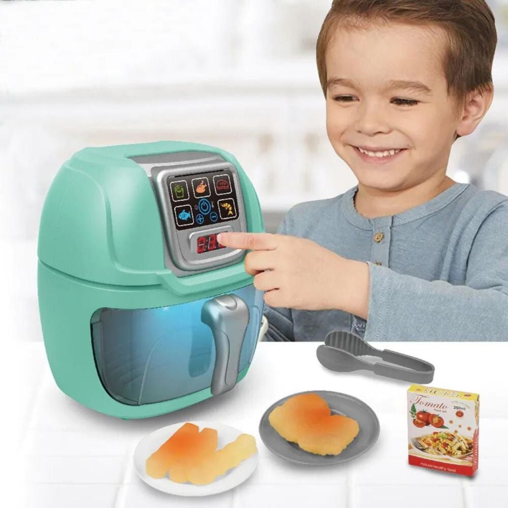Friteuza cu lumini si sunete, Little Chef, Air Fryer, 9 accesorii