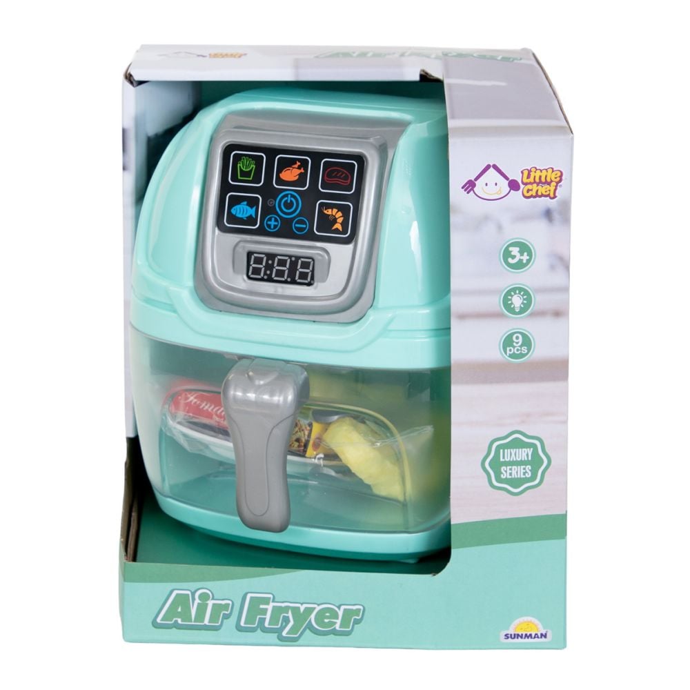 Friteuza cu lumini si sunete, Little Chef, Air Fryer, 9 accesorii