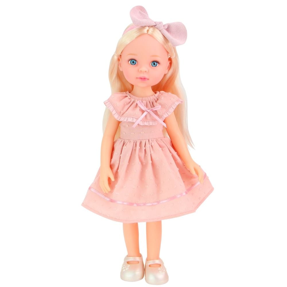 Papusa cu tinuta de schimb, Little Milly, Roz, 33 cm