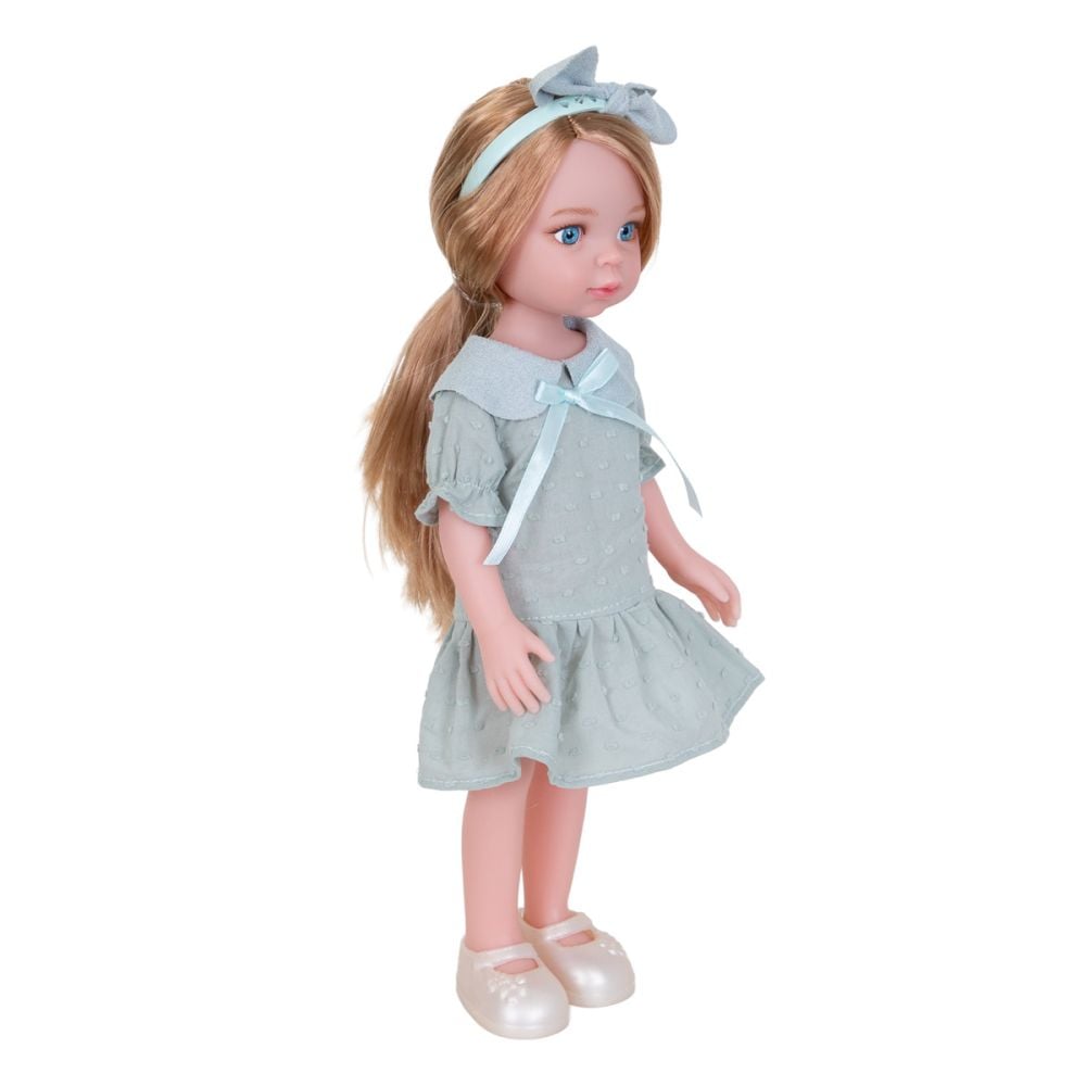 Papusa cu tinuta de schimb, Little Milly, Turcoaz, 33 cm