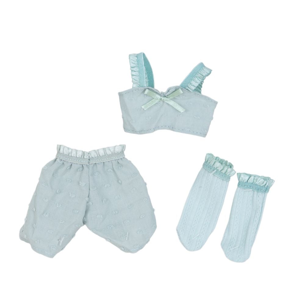 Papusa cu tinuta de schimb, Little Milly, Turcoaz, 33 cm