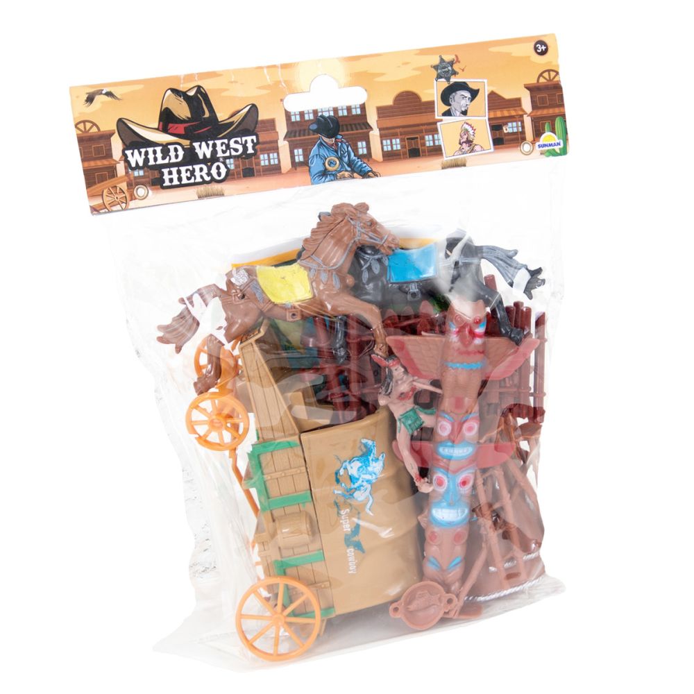 Set de joaca cu figurine cowboy, Wild West Hero