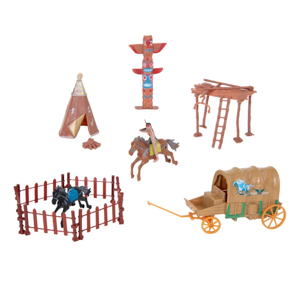 Set de joaca cu figurine cowboy, Wild West Hero Noriel