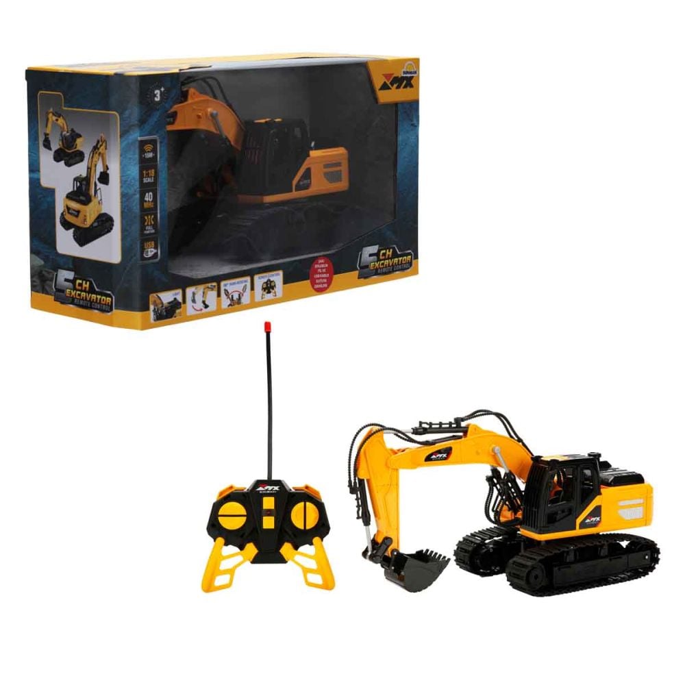 Excavator cu telecomanda si lumini, Suncon, 5 CH, 1:24