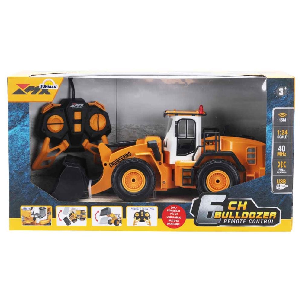 Buldozer cu telecomanda si lumini, Suncon, 6 CH, 1:18
