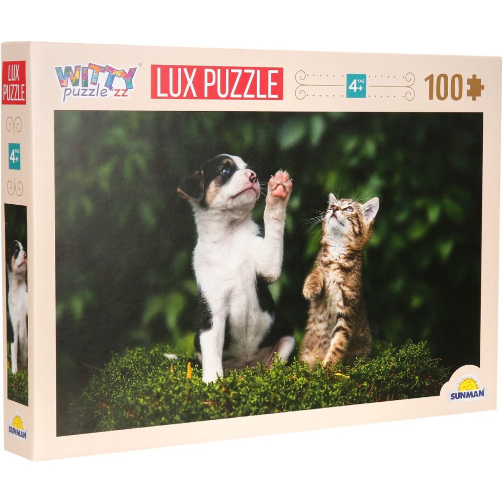 Puzzle Luxury, Witty Puzzlezz, Catel si pisicuta, 100 piese