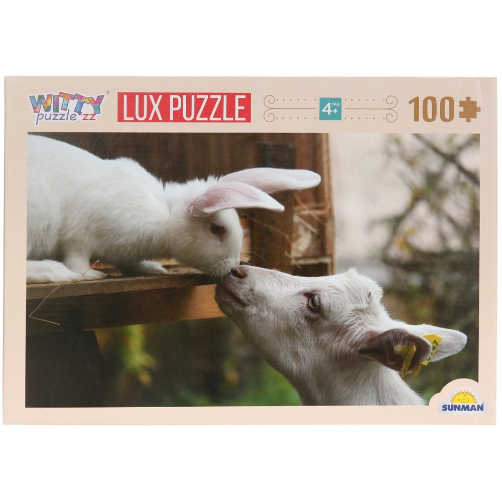 Puzzle Luxury, Witty Puzzlezz, Iepuras si capra, 100 piese