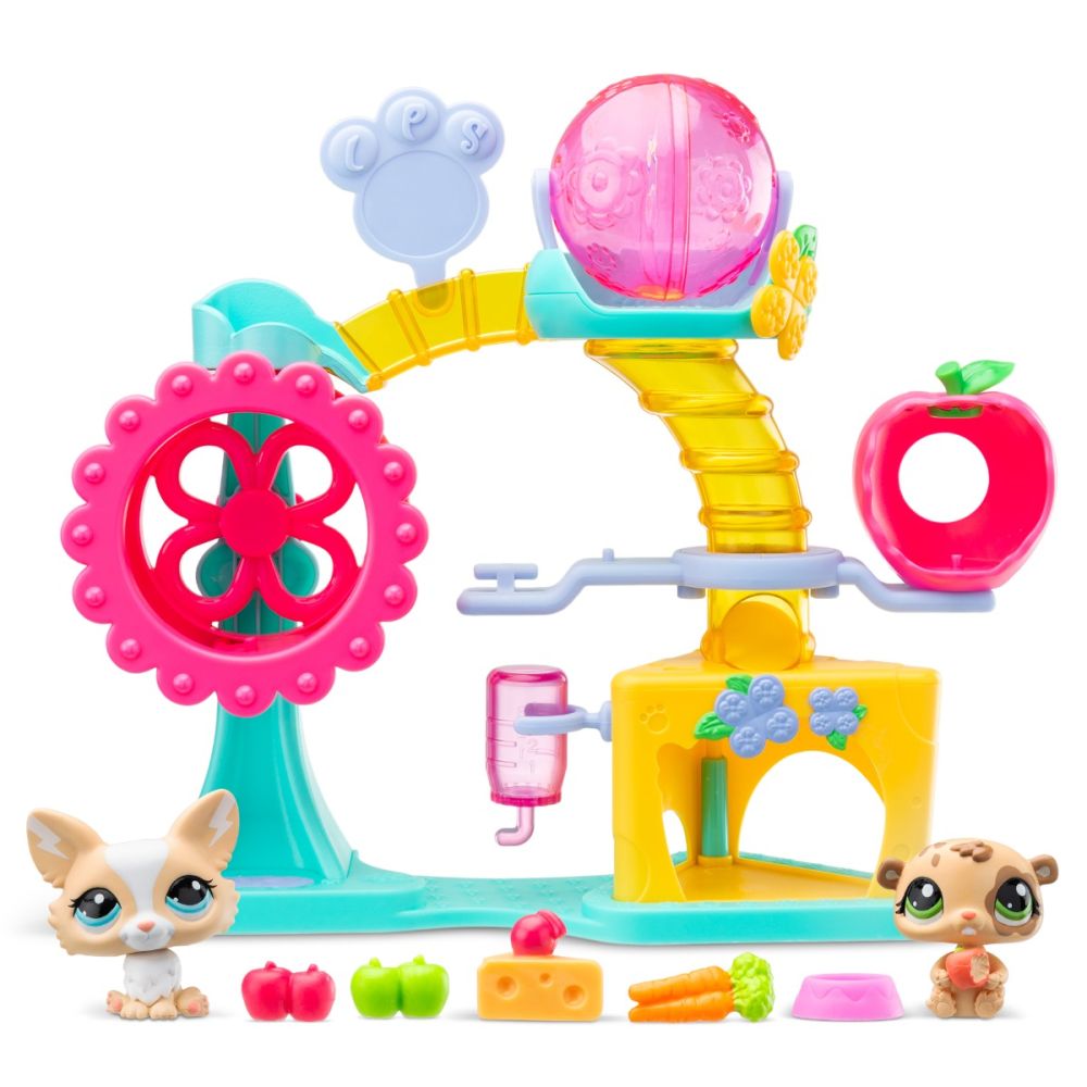 Set de joaca cu 2 figurine, Littlest Pet Shop, Carusel