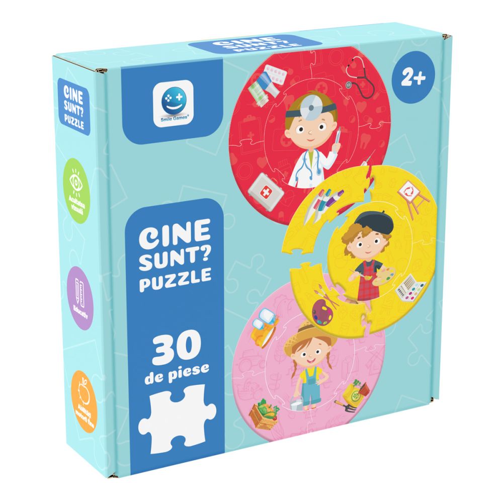 Puzzle educativ, Smile Games, Cine sunt, 30 piese