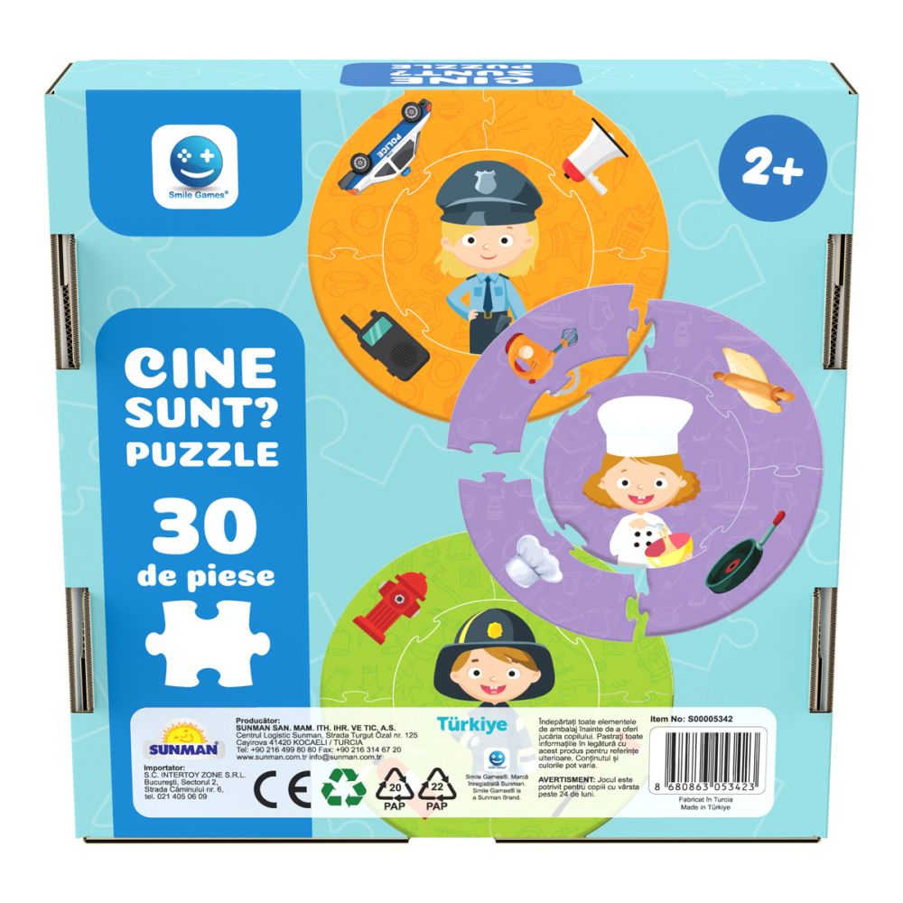 Puzzle educativ, Smile Games, Cine sunt, 30 piese