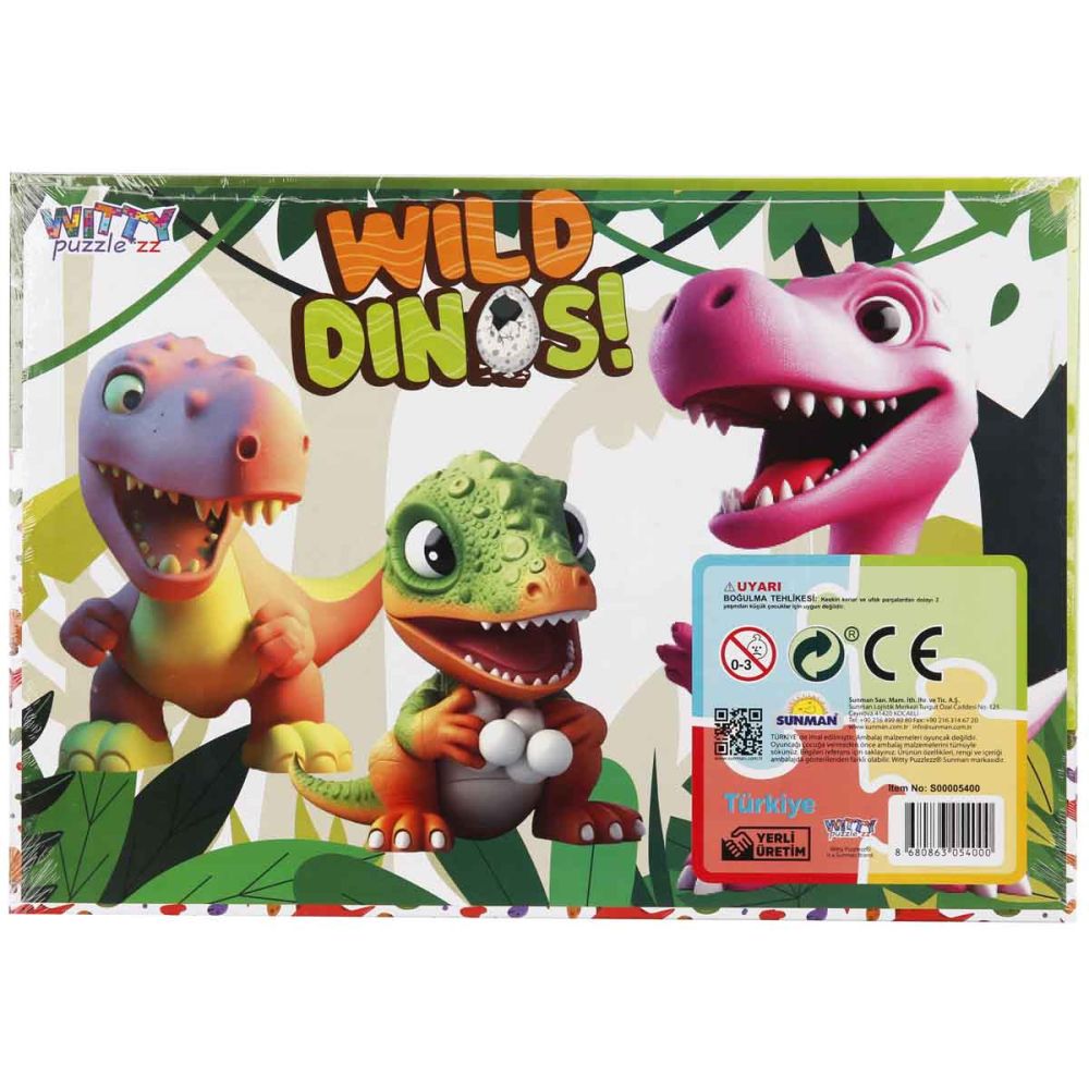 Puzzle Witty Puzzlezz, Dinozaurul roz si prietenii sai, 35 piese