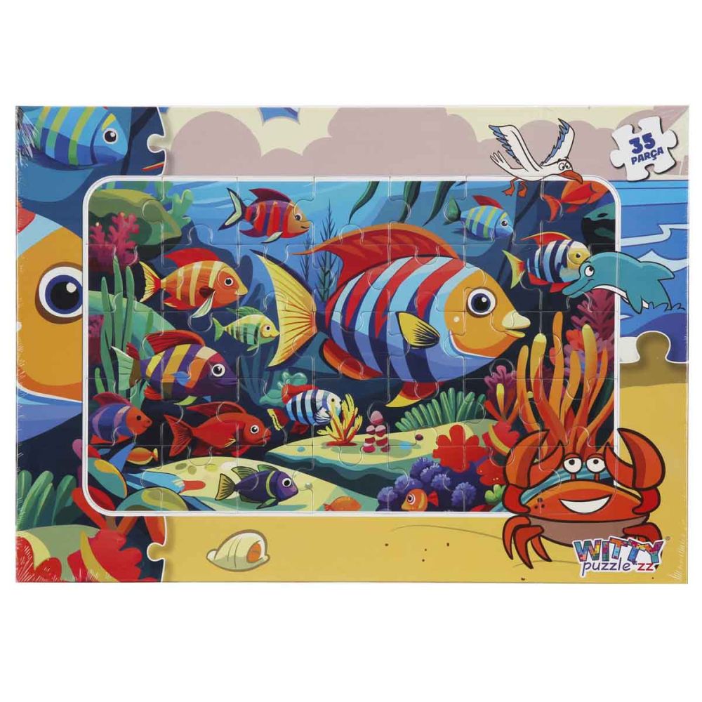 Puzzle Witty Puzzlezz, Pesti colorati, 35 piese