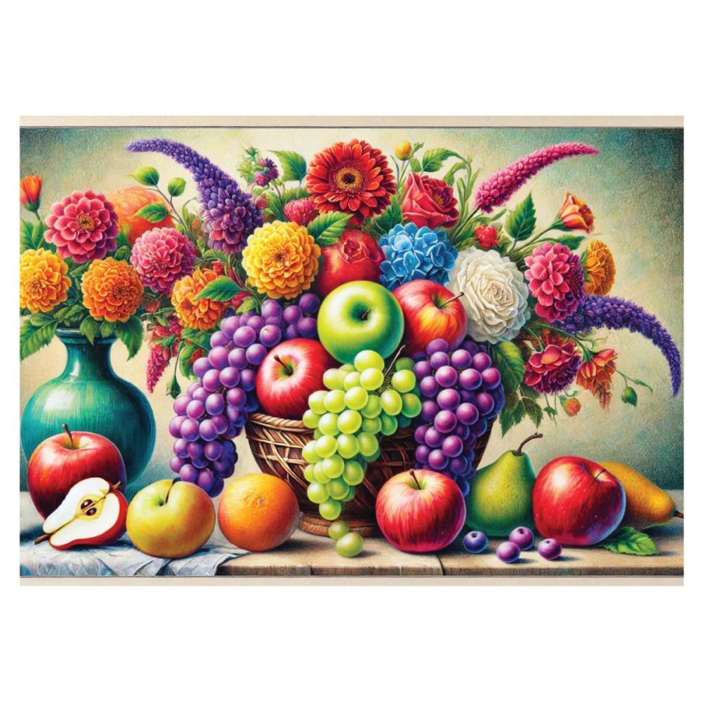 Puzzle Witty Puzzlezz, Decor cu fructe si flori, 250 piese