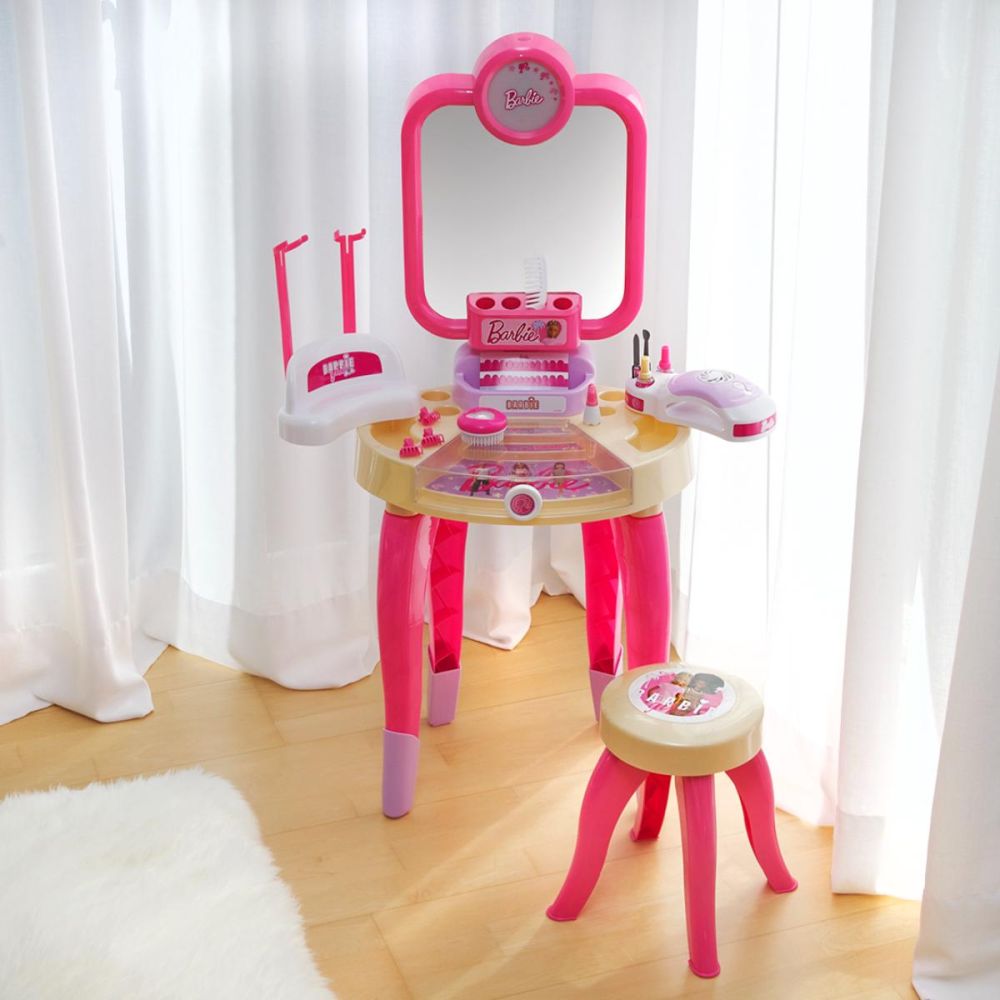Set masuta de infrumusetare cu lumini, Barbie, Beauty Studio