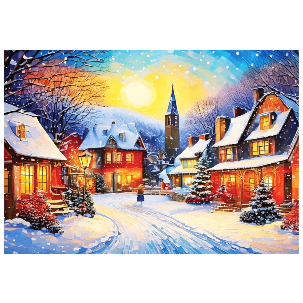 Puzzle Witty Puzzlezz, Peisaj de iarna, 500 piese