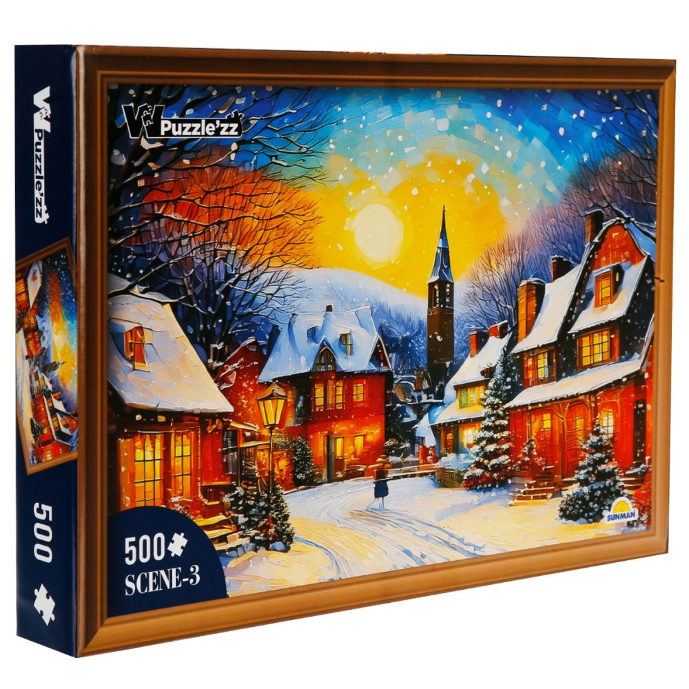 Puzzle Witty Puzzlezz, Peisaj de iarna, 500 piese