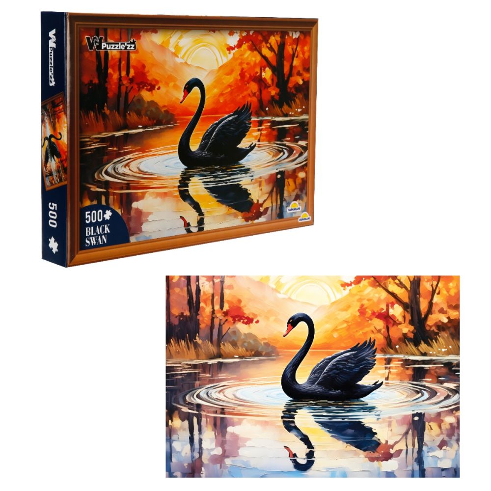 Puzzle Witty Puzzlezz, Lebada neagra, 500 piese