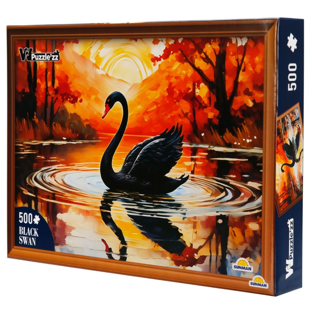 Puzzle Witty Puzzlezz, Lebada neagra, 500 piese