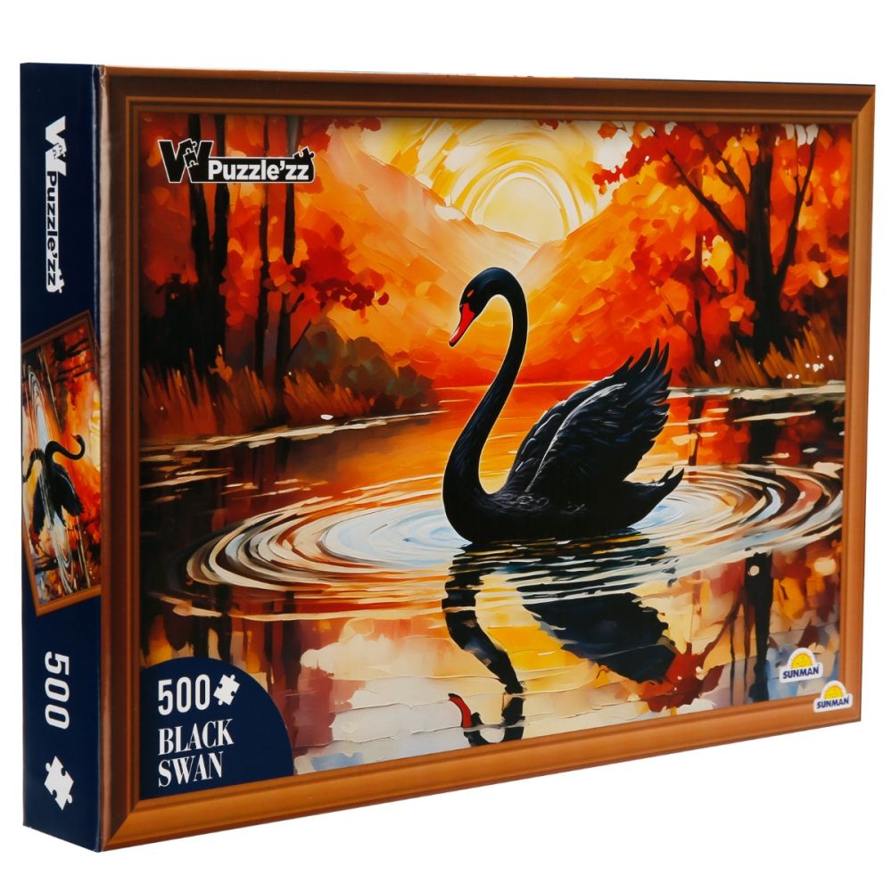 Puzzle Witty Puzzlezz, Lebada neagra, 500 piese