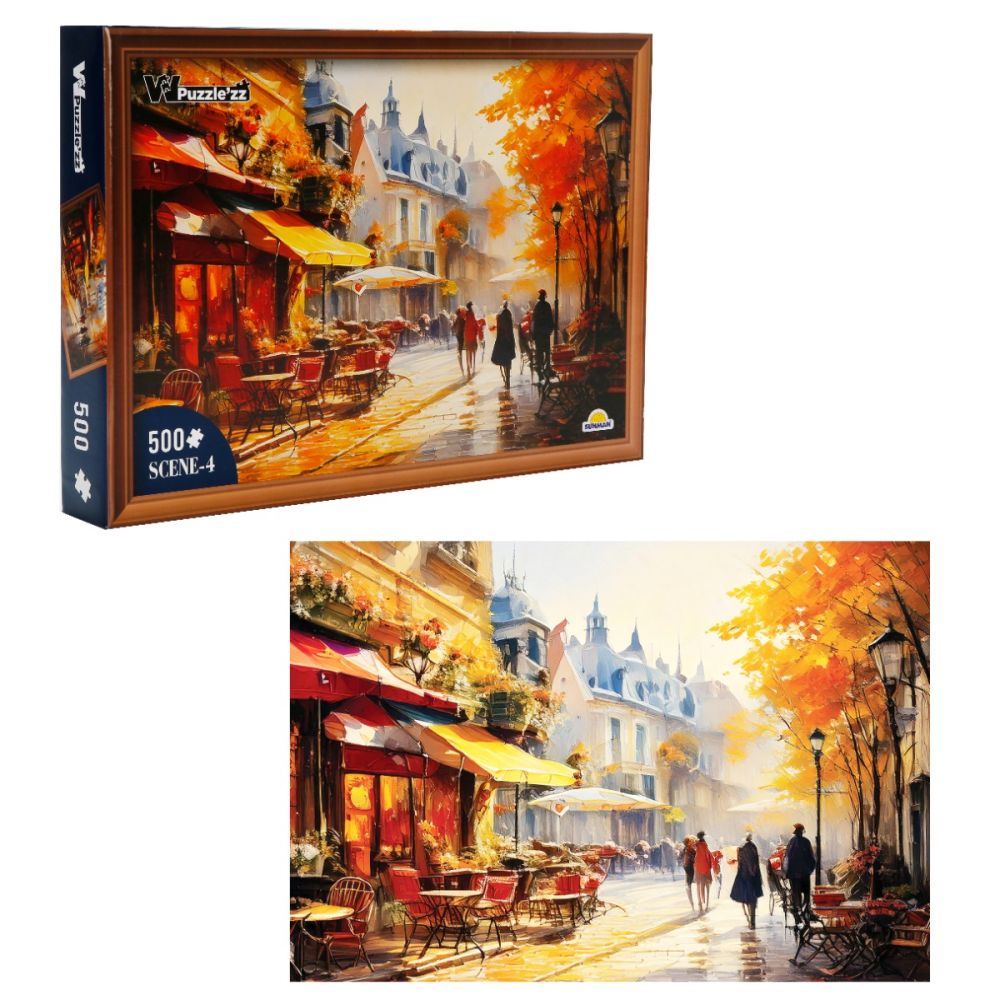 Puzzle Witty Puzzlezz, Strada cu cafenea, 500 piese