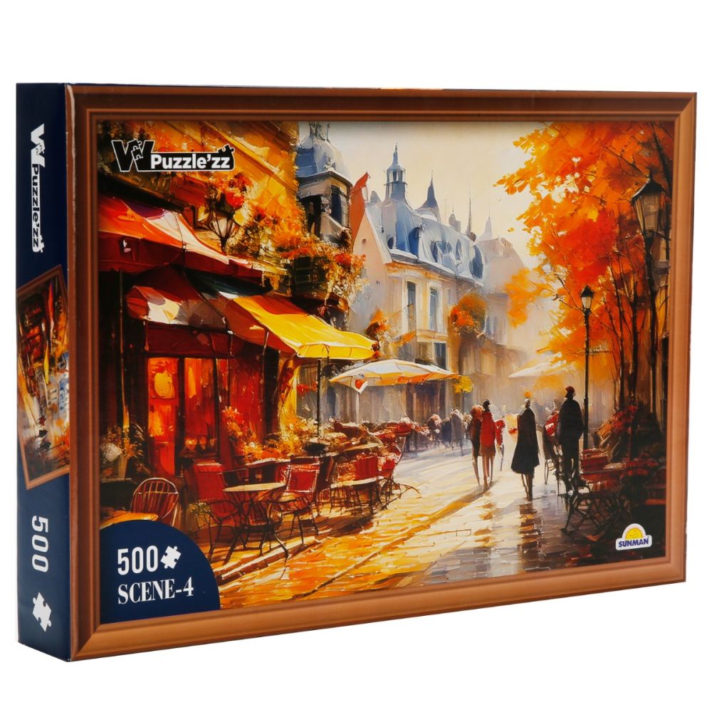 Puzzle Witty Puzzlezz, Strada cu cafenea, 500 piese