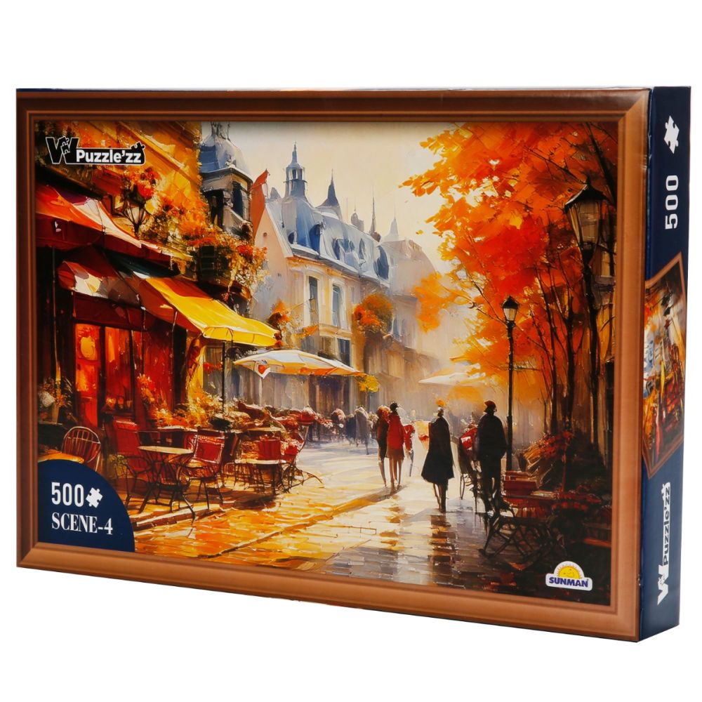 Puzzle Witty Puzzlezz, Strada cu cafenea, 500 piese