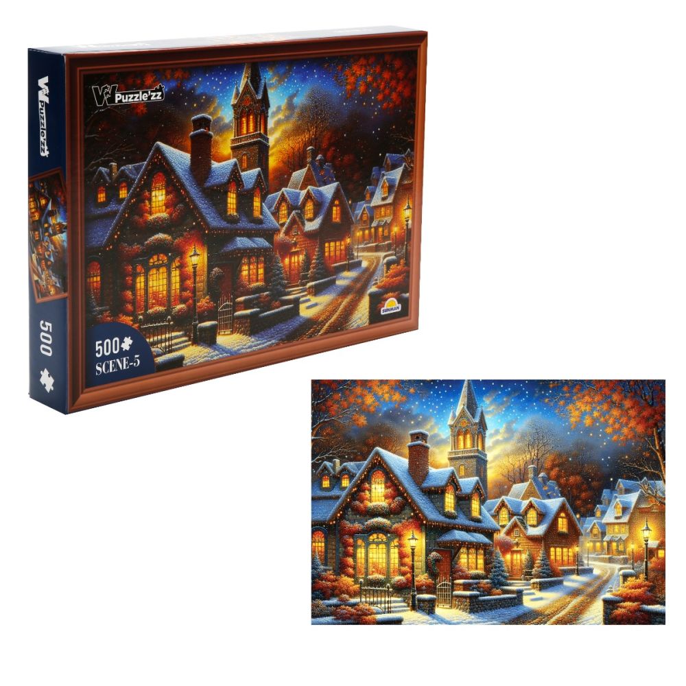 Puzzle Witty Puzzlezz, Scena de iarna, 500 piese