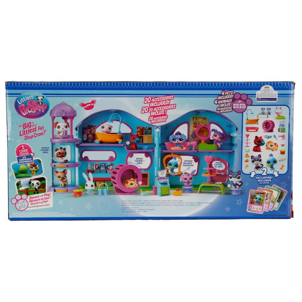 Set 4 figurine si 20 accesorii, Littlest Pet Shop, Deluxe Playset