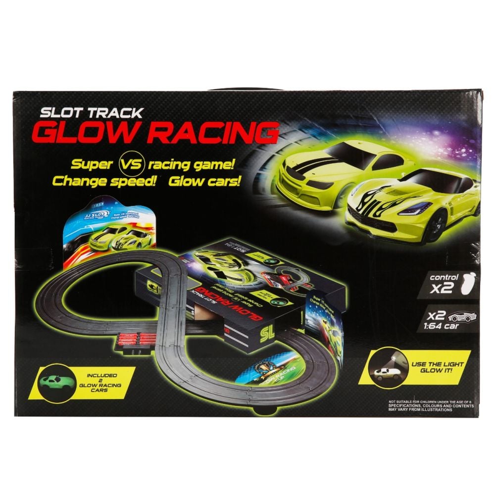 Set pista de curse cu 2 masini, Glow Racing, Slot Track, 1:64
