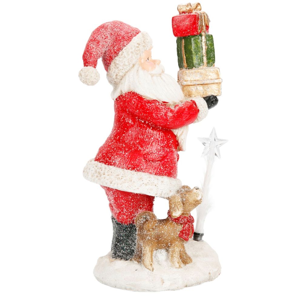 Figurina decorativa, Alska, Mos Craciun cu cadouri si catel